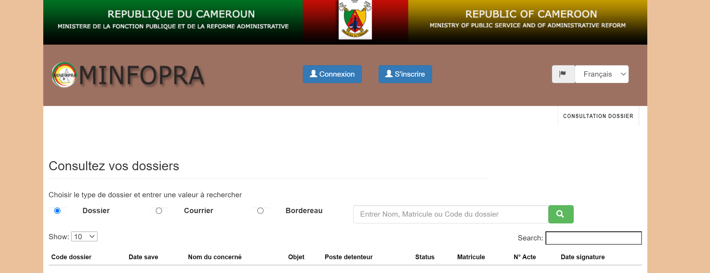 Comment vérifier ou surveiller la position des documents au Minfopra