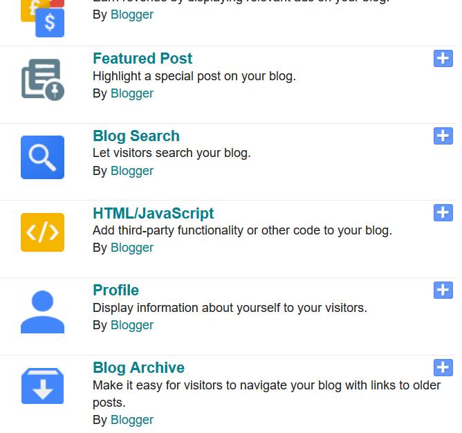 Select HTML javascript from the Blogger Dashboard