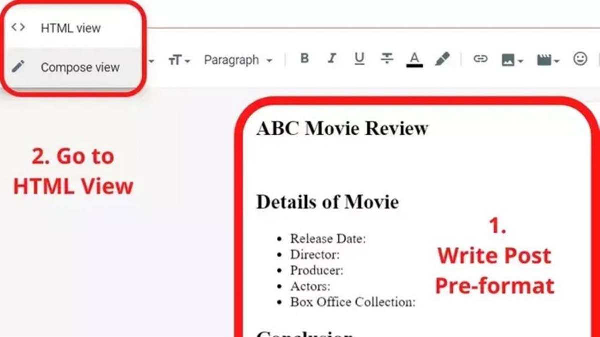 Create Post template in Blogger