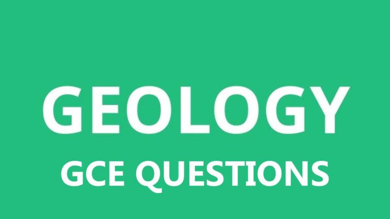 GCE O-Level Geology Past Questions