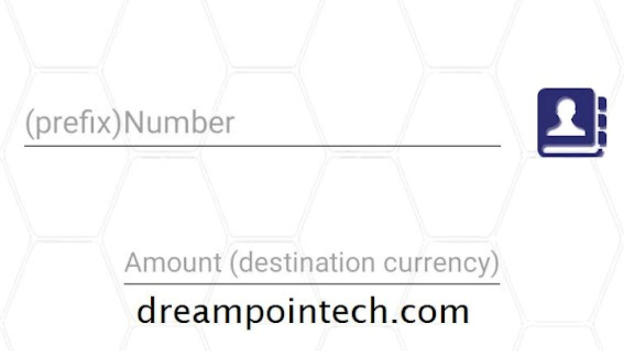 Picture of the section of the Digipos payment app reserved for international credit transfer