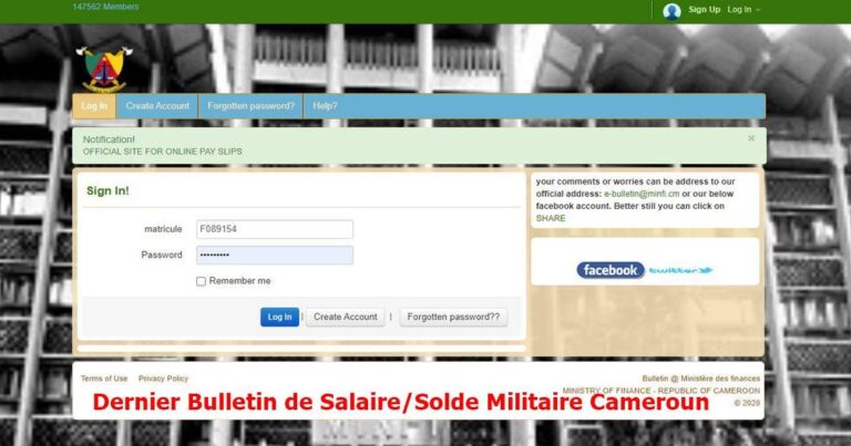 Consulter Son Bulletin de Solde Militaire en Ligne Cameroun