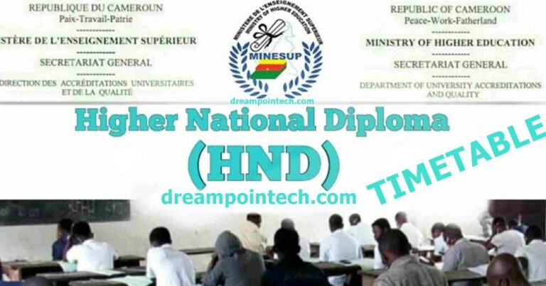 Download HND Cameroon Timetable PDF (Theory and Practical)